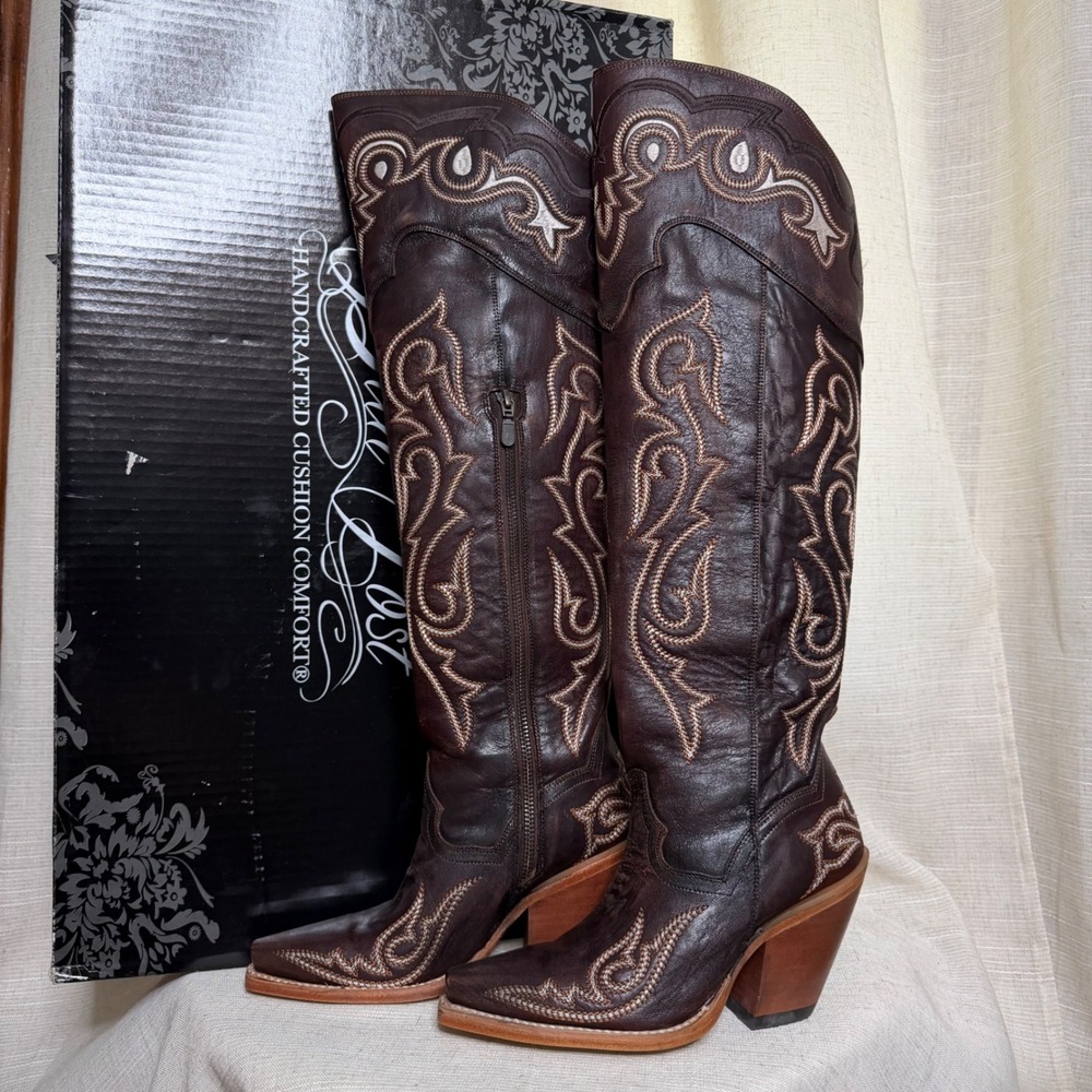 NEW Dan Post Kommotion Leather Snip Toe Tall Boot DP4342 Women's Shoe Size 6 - Picture 2 of 11